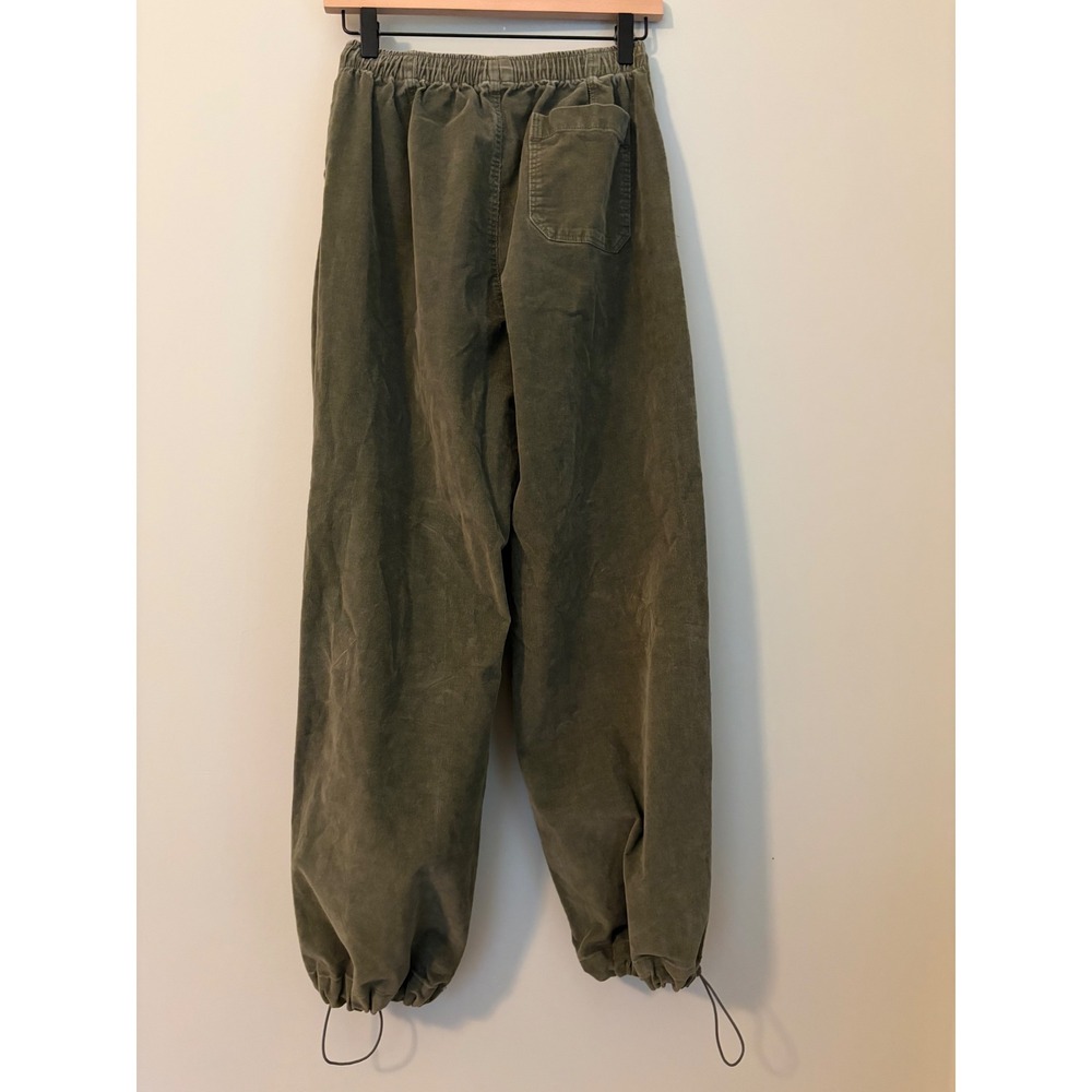 Aeropostale Olive Green Corduroy Parachute Pants Joggers XS Y2K Cozy Streetwear - Picture 7 of 13